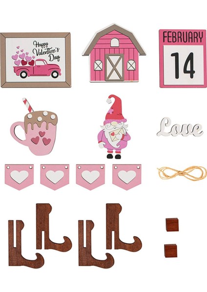 Sevgililer Günü Katlı Tepsi Hediyesi - Masa Ahşap Tabela Dekorasyonları (Yurt Dışından)