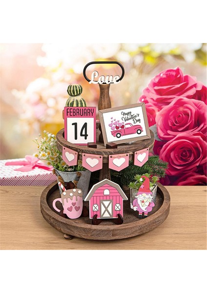 Sevgililer Günü Katlı Tepsi Hediyesi - Masa Ahşap Tabela Dekorasyonları (Yurt Dışından) fiyatları