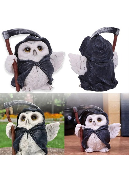 Reaper-Owl Reçine Dekorasyon Süsü Patio El Sanatları Sevimli Süs (Yurt Dışından)