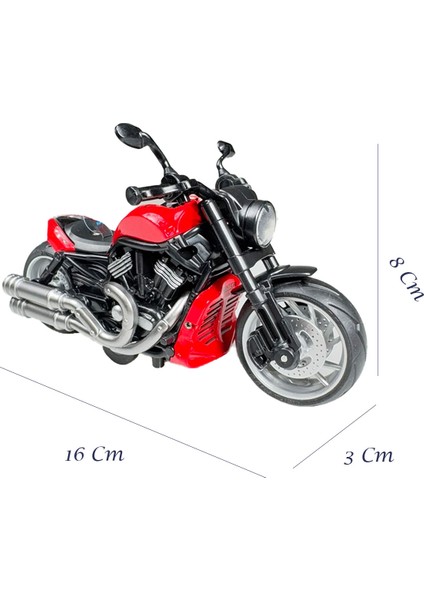 Işıklı ve Müzikli Model Motor Sesli Çek Bırak Motor Diecast Motor Modelleri Kırmızı 16CM fiyatları