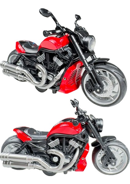 Işıklı ve Müzikli Model Motor Sesli Çek Bırak Motor Diecast Motor Modelleri Kırmızı 16CM indirimleri