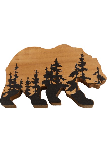 Forestbear Duvar Tabelası, Macera Ahşap Teması, Rustik Çocuk Odası Dekoru (Yurt Dışından)
