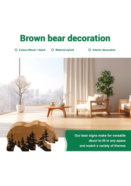 Forestbear Duvar Tabelası, Macera Ahşap Teması, Rustik Çocuk Odası Dekoru (Yurt Dışından)