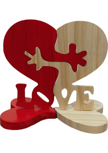 "aşk" Ahşap Puzzle Blok Dekoratif Süs Heykeli (Yurt Dışından)