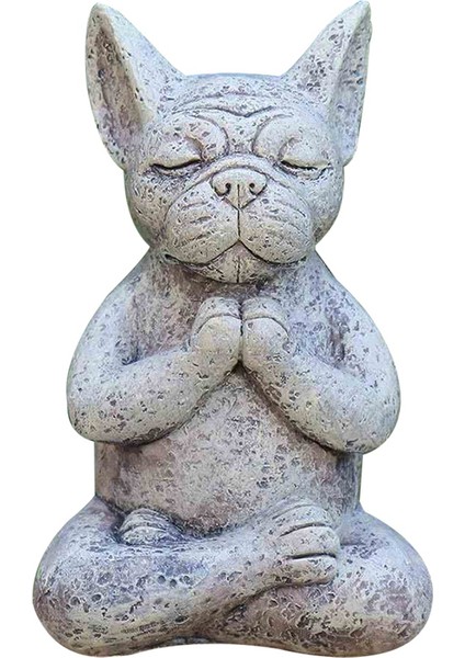 Meditasyon Yapan Köpek Heykeli Buda, Fransız Bulldog Meditasyon Yapan Heykeli (Yurt Dışından)