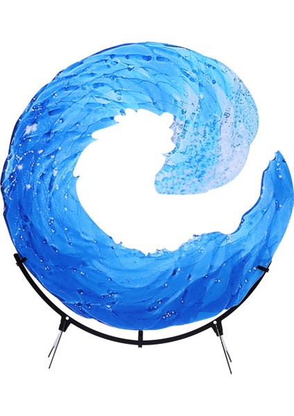Akrilik Dalga Heykeli Dalga Masaüstü Mavi Çiçek Heykeli 20 x 20CM (Yurt Dışından)