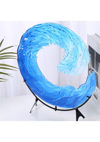 Akrilik Dalga Heykeli Dalga Masaüstü Mavi Çiçek Heykeli 20 x 20CM (Yurt Dışından) modelleri