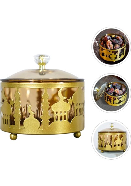 Kapaklı Ramazan Tepsileri - Metal Altın Eid Mubarak Tepsi Ramazan Tabak (Yurt Dışından) modelleri