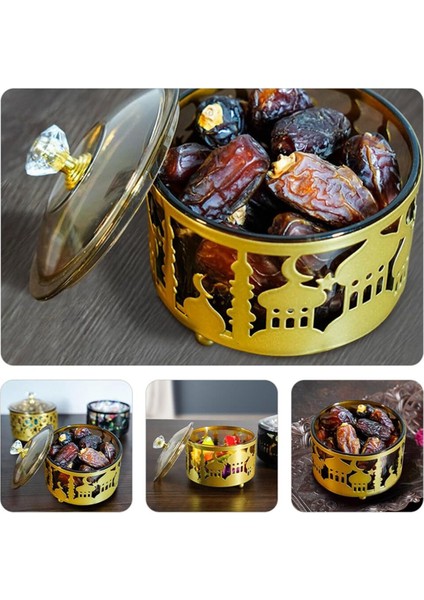 Kapaklı Ramazan Tepsileri - Metal Altın Eid Mubarak Tepsi Ramazan Tabak (Yurt Dışından) fırsatları