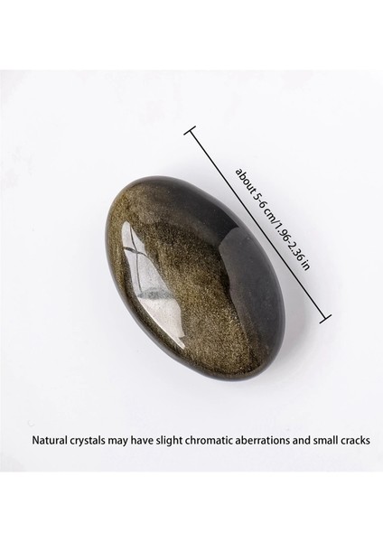 Doğal Kristal Mücevher Altın Obsidyen Avuç Taşı Başparmak Oyuncağı (Yurt Dışından)
