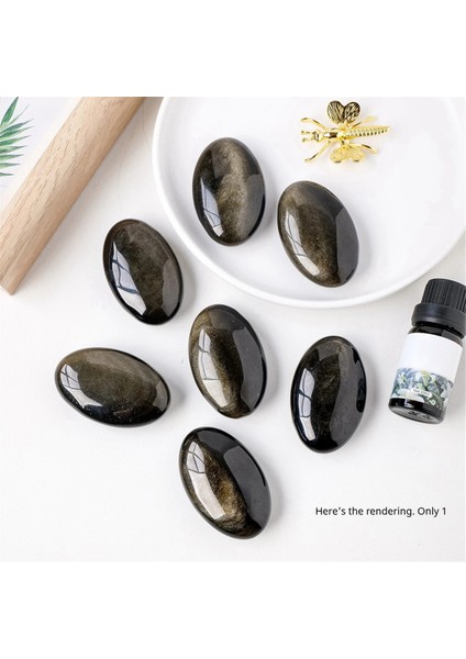 Doğal Kristal Mücevher Altın Obsidyen Avuç Taşı Başparmak Oyuncağı (Yurt Dışından)
