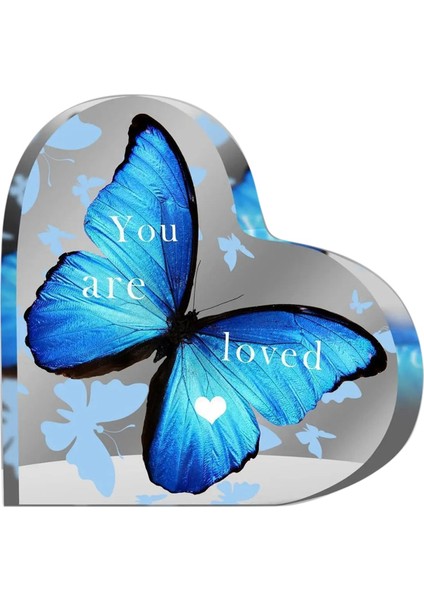 3 Adet Akrilik Kelebek Kalp Şeklinde Kadın Hediye Masaüstü Dekorasyonu (Yurt Dışından)