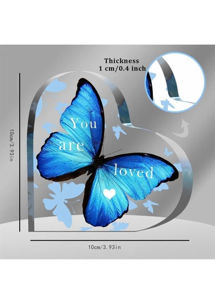3 Adet Akrilik Kelebek Kalp Şeklinde Kadın Hediye Masaüstü Dekorasyonu (Yurt Dışından) modelleri