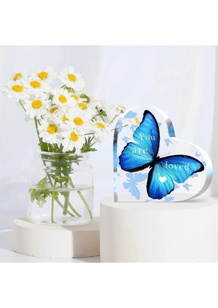 3 Adet Akrilik Kelebek Kalp Şeklinde Kadın Hediye Masaüstü Dekorasyonu (Yurt Dışından) fırsatları