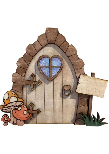 Karikatür Ahşap Kendin Yap Kapı Peri Masalı Kapı Kapı Dekor El Sanatları Süslemeleri 4 (Yurt Dışından) fiyatları