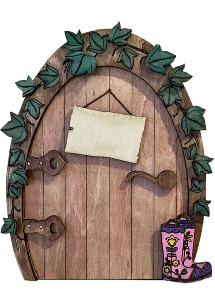 Karikatür Ahşap Kendin Yap Kapı Peri Masalı Kapı Kapı Dekor El Sanatları Süslemeleri 4 (Yurt Dışından) indirimleri