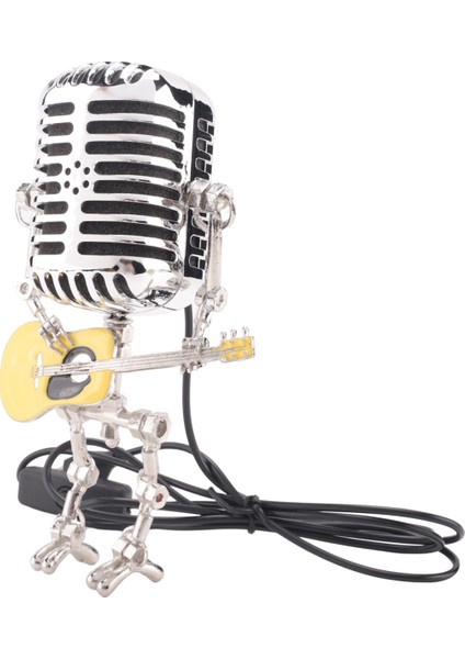 Lamba Vintage Metal Mikrofon Robot Masa Lambası, Sarı ve Gümüş (Yurt Dışından) modelleri