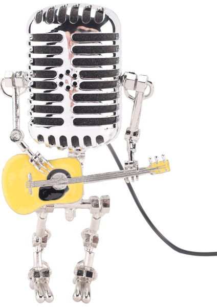 Lamba Vintage Metal Mikrofon Robot Masa Lambası, Sarı ve Gümüş (Yurt Dışından) indirimleri