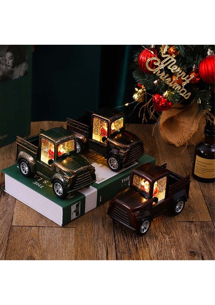 Retro Noel Kamyonu Dekorasyonu Noel Baba Hafif Kamyon, Şarap Kırmızısı (Yurt Dışından) modelleri
