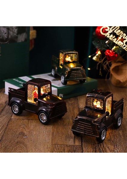 Retro Noel Kamyonu Dekorasyonu Noel Baba Hafif Kamyon, Şarap Kırmızısı (Yurt Dışından) fırsatları