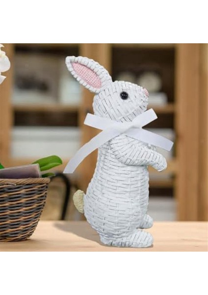 Simülasyon Tavşan Figürü Paskalya Masa Üstü Dekor El Sanatları Süsü (Yurt Dışından) modelleri