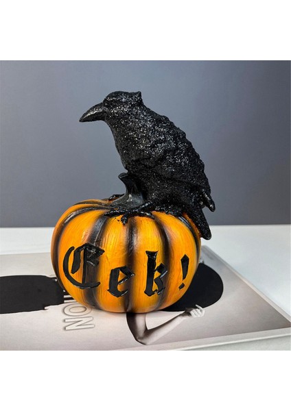 Cadılar Bayramı Karga Balkabağı Heykelciği Siyah Kuzgun Balkabağı Reçine Heykeli (Yurt Dışından) fiyatları