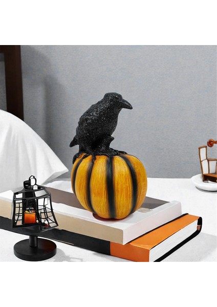 Cadılar Bayramı Karga Balkabağı Heykelciği Siyah Kuzgun Balkabağı Reçine Heykeli (Yurt Dışından) modelleri
