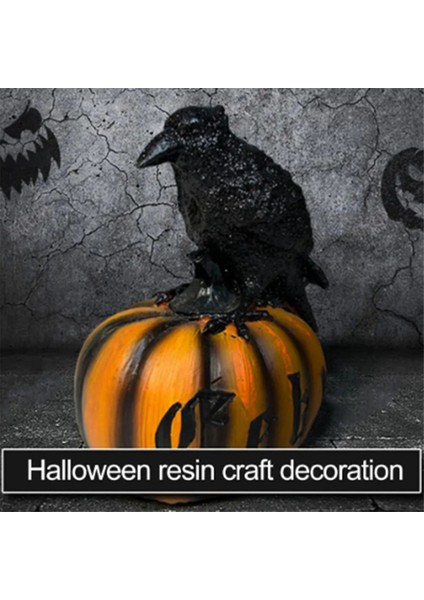 Cadılar Bayramı Karga Balkabağı Heykelciği Siyah Kuzgun Balkabağı Reçine Heykeli (Yurt Dışından) fırsatları