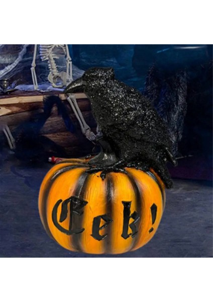 Cadılar Bayramı Karga Balkabağı Heykelciği Siyah Kuzgun Balkabağı Reçine Heykeli (Yurt Dışından) indirimleri