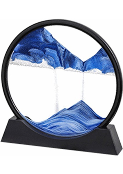 Kum Manzarası Hareketli Kum Sanat Resmi 3D Akan Kum Resim-Mavi (Yurt Dışından)