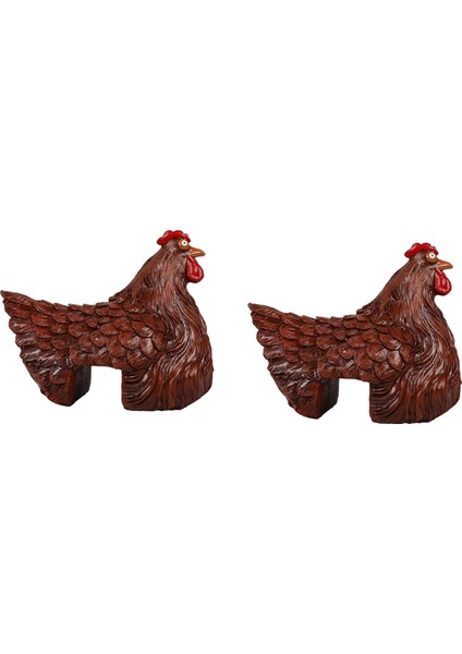 Komik Tavuk Heykeli, Çiftlik Sanatı, Arka Bahçe Dekorasyonu, Kahverengi (Yurt Dışından)