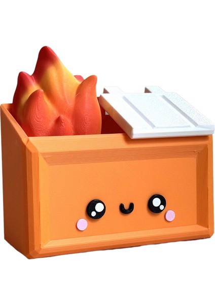 3D Baskılı Çöp Kovası Yangını Masaüstü Figürü Eğlenceli Aksesuar B (Yurt Dışından)