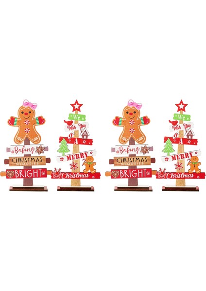 Ahşap Noel Ağacı Masa Dekorasyonu Masa Orta Parçaları Süsleme (Yurt Dışından)