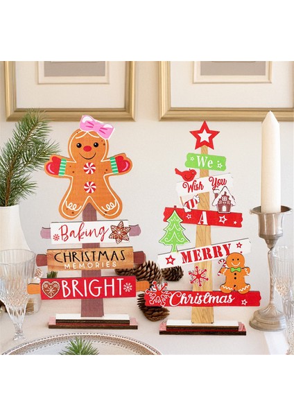 Ahşap Noel Ağacı Masa Dekorasyonu Masa Orta Parçaları Süsleme (Yurt Dışından) modelleri