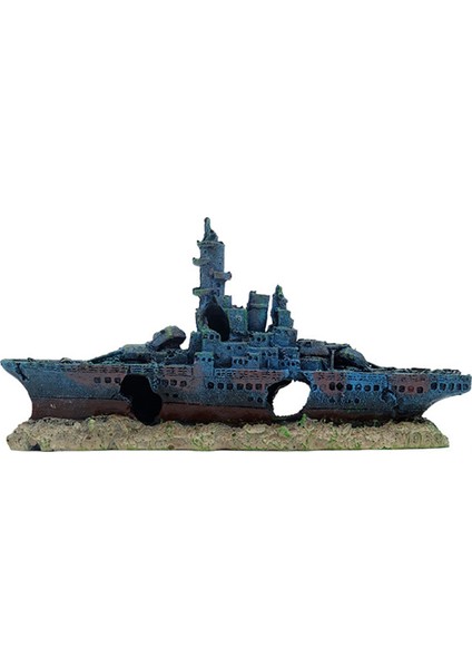 Akvaryum Gemi Enkazı Balık Tankı Peyzaj Reçine El Sanatları, B (Yurt Dışından)