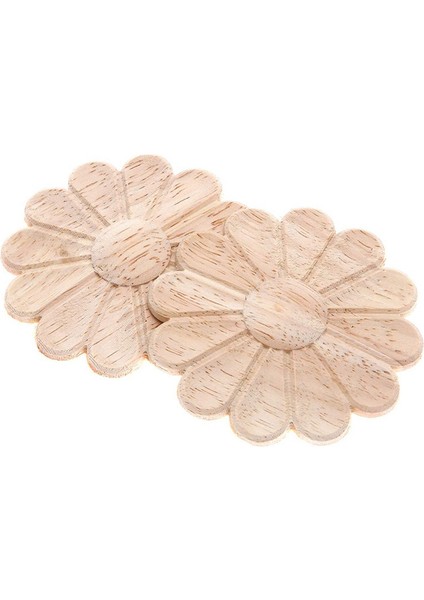 20 Adet Boyasız Yuvarlak Çiçek Desenli Ahşap Oyma Aplike Çerçeve 6cm (Yurt Dışından)