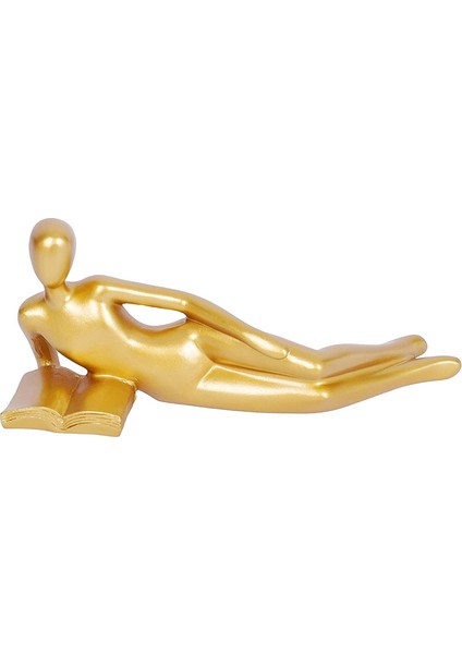 Altın Dekor Okuma Heykeli Ev Dekorasyonları B (Yurt Dışından)