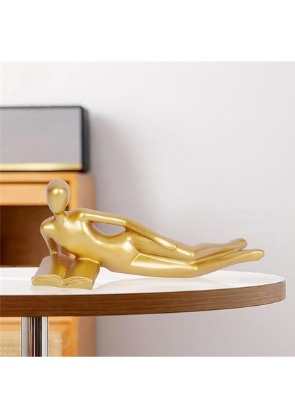 Altın Dekor Okuma Heykeli Ev Dekorasyonları B (Yurt Dışından) fırsatları