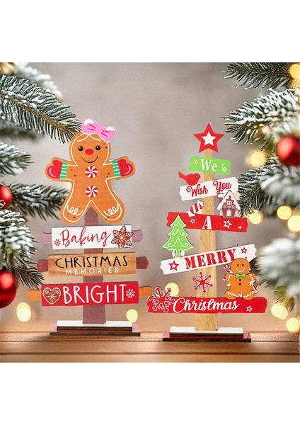 Ahşap Noel Ağacı Masa Dekorasyonu Masa Orta Parçaları Süsleme (Yurt Dışından) indirimleri