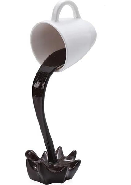 Dökülen Kahve Kupası Heykeli Sihirli Dökülen Sıçrama Benzersiz Ev Dekoru (Yurt Dışından)