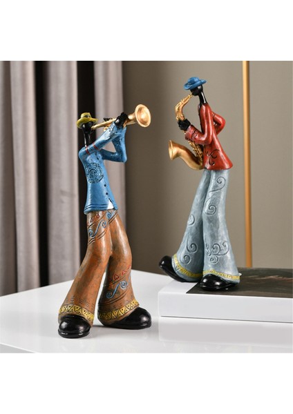 Caz Orkestrası Çalgıcısı Figürleri Vintage Müzisyen Figürü Reçine Heykelleri D (Yurt Dışından) fırsatları