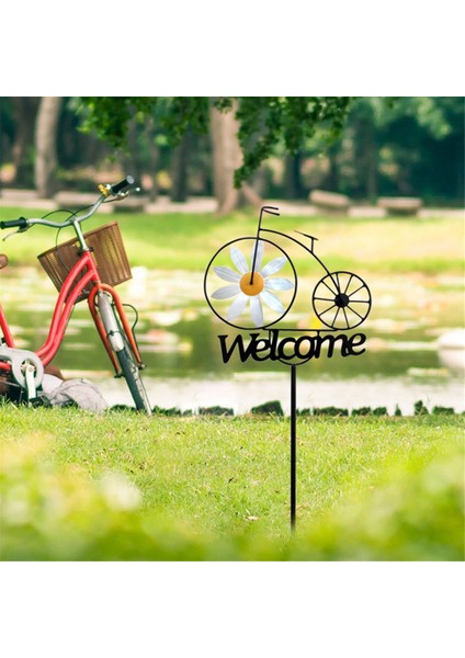 Rüzgar Döndürücü Metal 3D Yel Değirmeni Hoş Geldiniz Işareti Kazıklar Ön Kapı Dekoru (Yurt Dışından) fiyatları