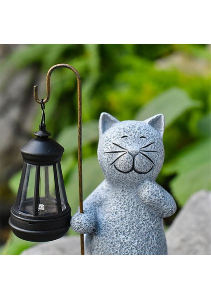 Güneş Enerjili Reçine Kedi Heykeli Bahçe Figür Işıkları (Yurt Dışından)
