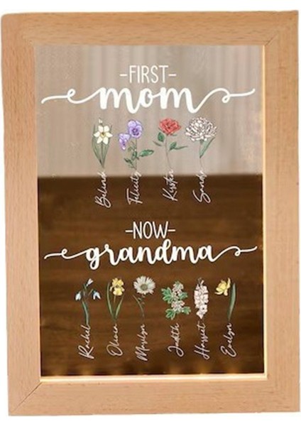 Gece Lambası, Çiçek, Isim, Anneler Günü Hediyesi, Resim Çerçevesi, B (Yurt Dışından)