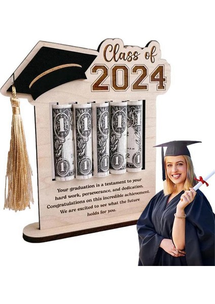 Para Kartı Tutucu 2024 Mezuniyet Nakit Tutucu Ahşap Kırmızı (Yurt Dışından) modelleri