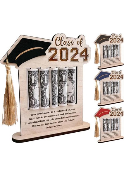 Para Kartı Tutucu 2024 Mezuniyet Nakit Tutucu Ahşap Kırmızı (Yurt Dışından) fırsatları