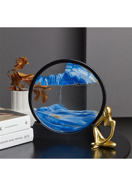 Kum Manzarası Hareketli Kum Sanat Resmi 3D Akan Kum Resim-Sarı (Yurt Dışından)