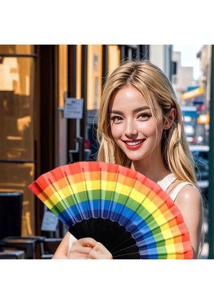 Gökkuşağı Katlanır Yelpaze Gökkuşağı Düğün Yelpazesi Gökkuşağı Deseni (Yurt Dışından) fiyatları