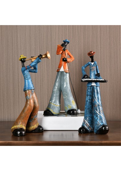 Caz Orkestrası Çalgıcısı Figürleri Vintage Müzisyen Figürü Reçine Heykelleri C (Yurt Dışından) modelleri