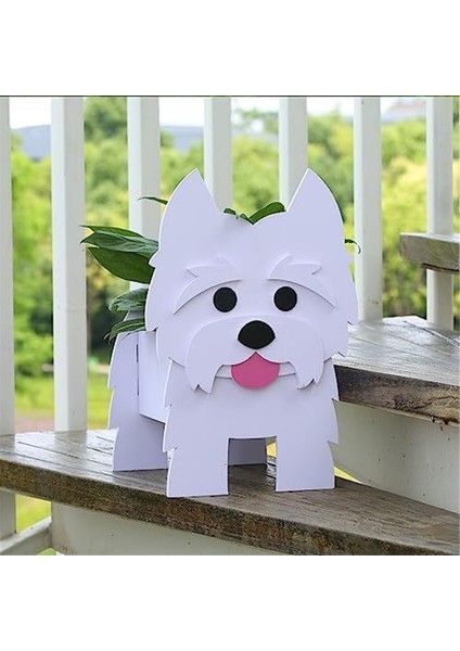 Labrador Köpek Saksısı, Şirin Bahçe Köpek Saksısı Beyaz (Yurt Dışından)